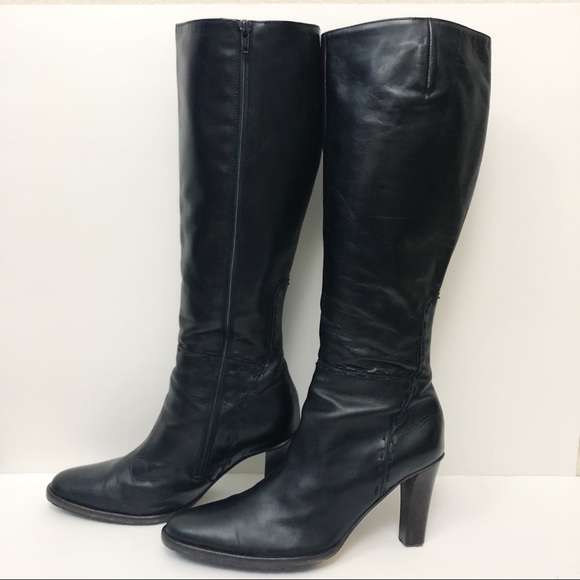 J Crew Italian Leather Knee High Heeled Boots - Picture 2 of 7